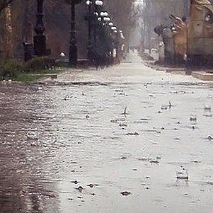 Дождь отбивает часами чечётку по крышам.